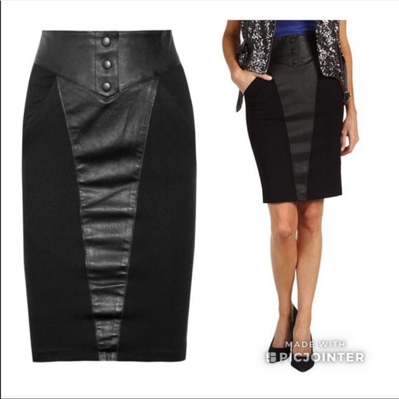 Catherine Malandrino Leather pencil skirt - Picture 1 of 5
